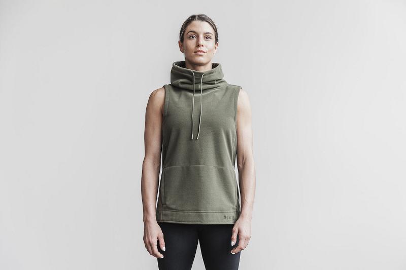 Olive Nobull WoArctic Sleeveless Cowl Women\'s Hoodie | CA E2179B